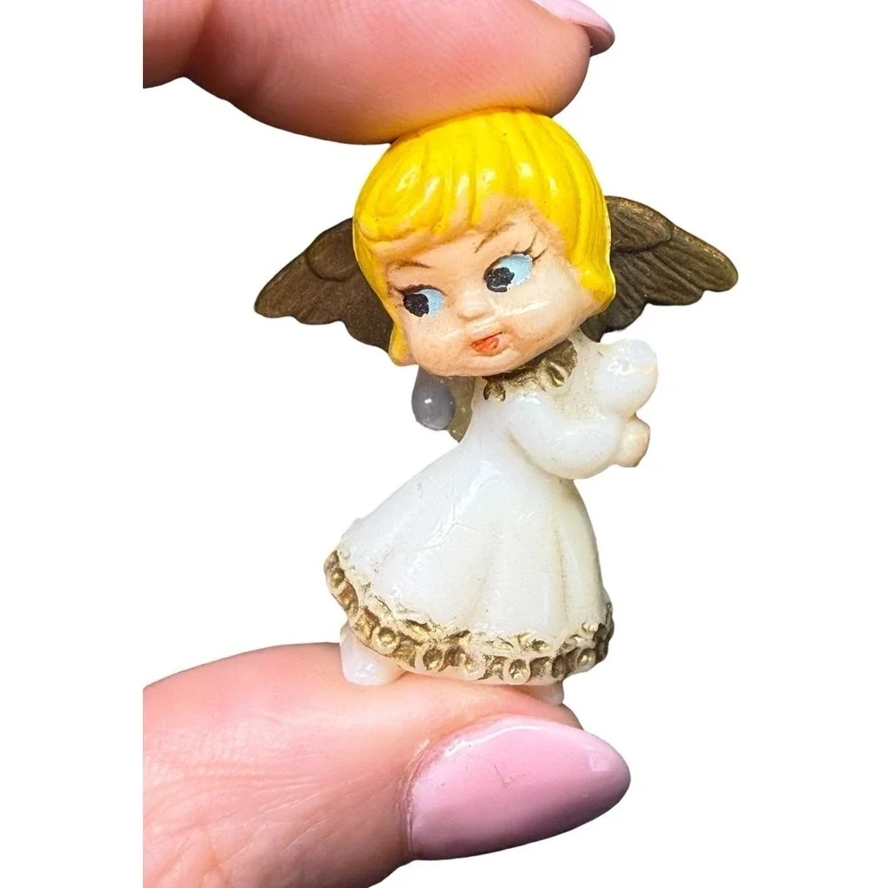 Vintage Mid-Century Modern MCM Christmas Angels Trio Miniature Celestial Kitschy